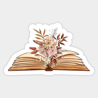 Flowers Growing From Book Sticker